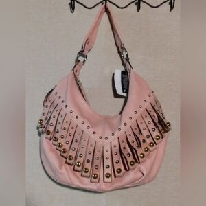 B. Makowsky Pink  Leather Hobo